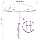 vidaXL kék kültéri napernyő acél rúddal 180 cm
