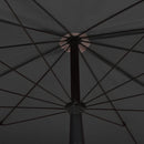 vidaXL antracitszürke napernyő rúddal 200 x 130 cm