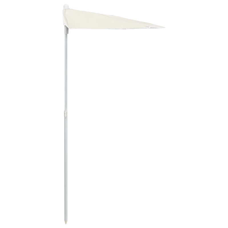 vidaXL homokszínű félköríves napernyő rúddal 180 x 90 cm