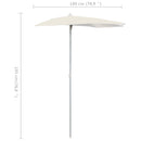 vidaXL homokszínű félköríves napernyő rúddal 180 x 90 cm