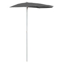 vidaXL antracitszürke félköríves napernyő rúddal 180 x 90 cm