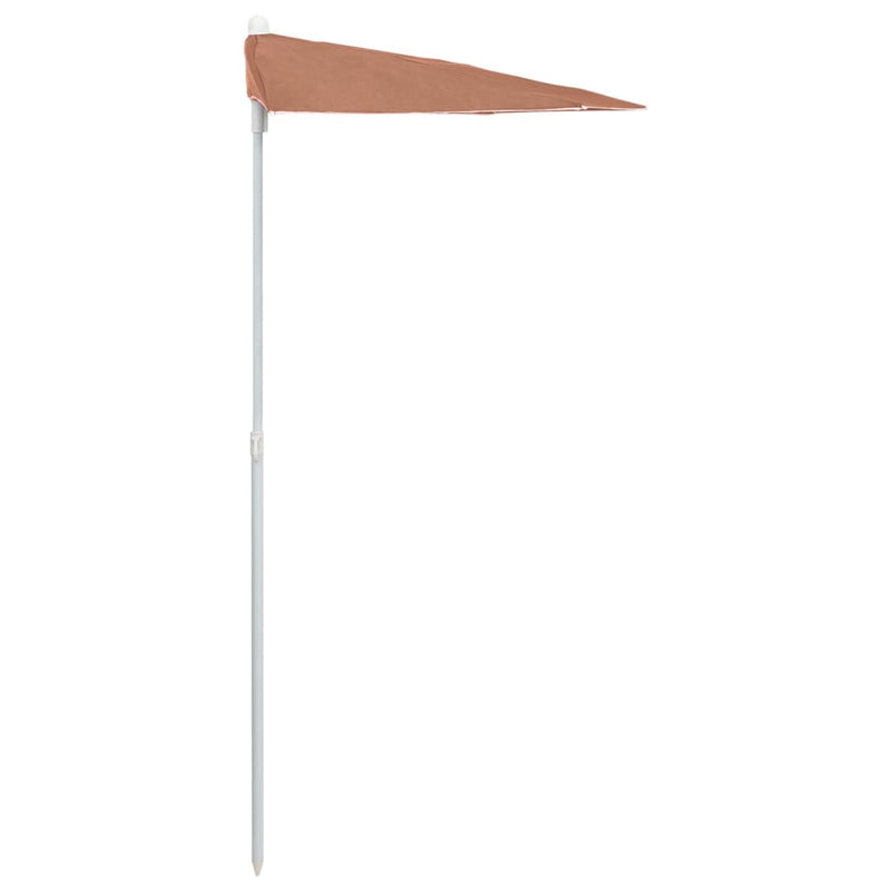 vidaXL terrakotta félköríves napernyő rúddal 180 x 90 cm