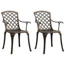 vidaXL 2 db bronzszínű öntött alumínium kerti szék