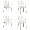 vidaXL 4 db fehér öntött alumínium kerti szék