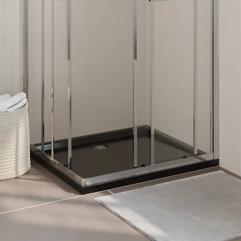 vidaXL téglalap alakú fekete ABS zuhanytálca 80 x 90 cm