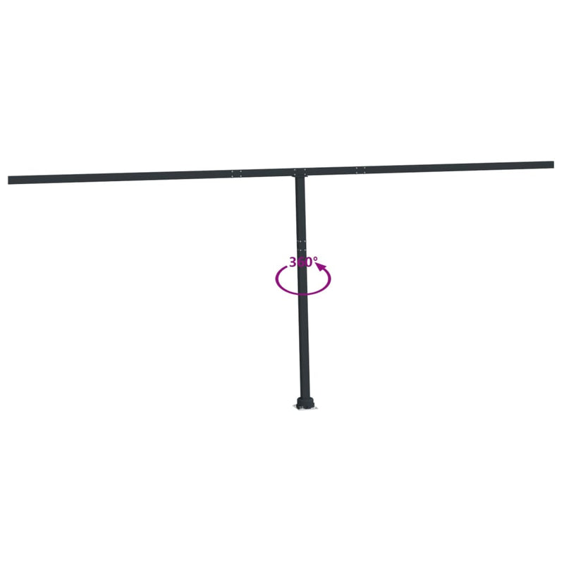 vidaXL antracitszürke vas napellenző rúd szett 600x245 cm