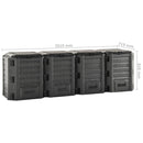 vidaXL fekete kerti komposztáló 1600 L