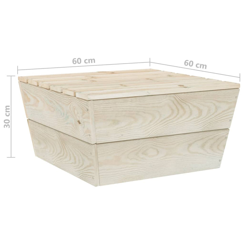 vidaXL impregnált lucfenyő kerti asztal 60 x 60 x 30 cm