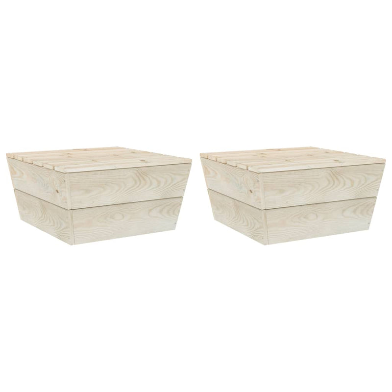 vidaXL 2 db impregnált lucfenyő kerti asztal 60 x 60 x 30 cm