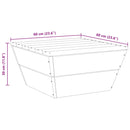 vidaXL 2 db impregnált lucfenyő kerti asztal 60 x 60 x 30 cm