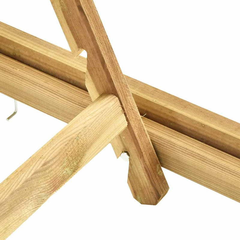 vidaXL impregnált fenyőfa kerti napozóágy asztallal