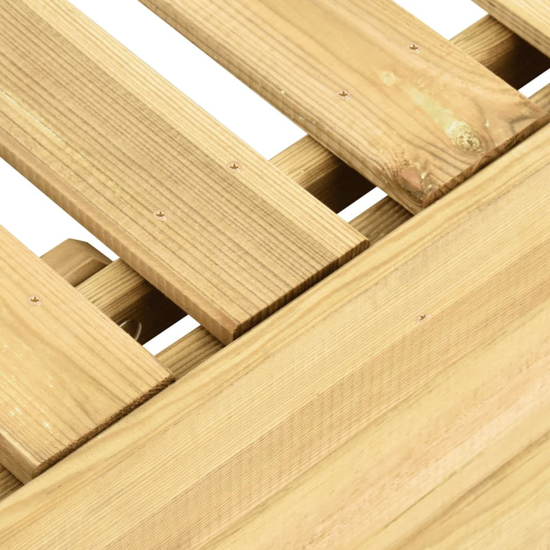 vidaXL zöld impregnált fenyőfa napozóágy asztallal