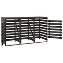 vidaXL festett tömör fenyőfa tripla kerekeskuka-tároló 210x75x121 cm