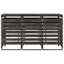 vidaXL festett tömör fenyőfa tripla kerekeskuka-tároló 210x75x121 cm