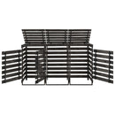 vidaXL festett tömör fenyőfa tripla kerekeskuka-tároló 210x75x121 cm