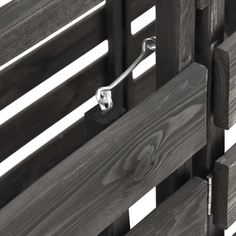 vidaXL festett tömör fenyőfa tripla kerekeskuka-tároló 210x75x121 cm