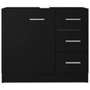 vidaXL fekete szerelt fa mosdószekrény 63 x 30 x 54 cm