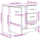 vidaXL betonszürke szerelt fa mosdószekrény 63 x 30 x 54 cm