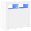 vidaXL fehér tálalószekrény LED-világítással 80 x 35 x 75 cm
