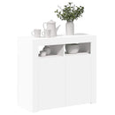 vidaXL fehér tálalószekrény LED-világítással 80 x 35 x 75 cm
