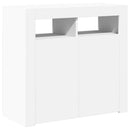 vidaXL fehér tálalószekrény LED-világítással 80 x 35 x 75 cm