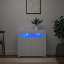 vidaXL fehér tálalószekrény LED-világítással 80 x 35 x 75 cm