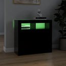 vidaXL fekete tálalószekrény LED-világítással 80 x 35 x 75 cm