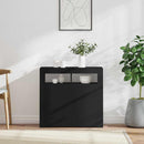 vidaXL fekete tálalószekrény LED-világítással 80 x 35 x 75 cm