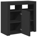 vidaXL fekete tálalószekrény LED-világítással 80 x 35 x 75 cm