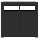 vidaXL fekete tálalószekrény LED-világítással 80 x 35 x 75 cm
