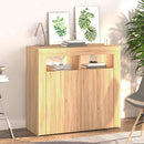 vidaXL sonoma tölgy színű tálalószekrény LED-világítással 80x35x75 cm