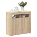 vidaXL sonoma tölgy színű tálalószekrény LED-világítással 80x35x75 cm