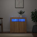 vidaXL sonoma tölgy színű tálalószekrény LED-világítással 80x35x75 cm