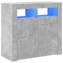 vidaXL betonszürke tálalószekrény LED-világítással 80 x 35 x 75 cm