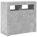 vidaXL betonszürke tálalószekrény LED-világítással 80 x 35 x 75 cm
