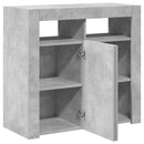 vidaXL betonszürke tálalószekrény LED-világítással 80 x 35 x 75 cm