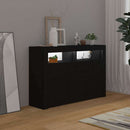 vidaXL fekete tálalószekrény LED-világítással 115,5x30x75 cm