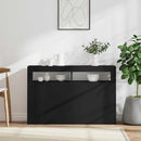 vidaXL fekete tálalószekrény LED-világítással 115,5x30x75 cm