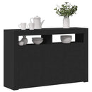 vidaXL fekete tálalószekrény LED-világítással 115,5x30x75 cm