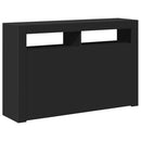 vidaXL fekete tálalószekrény LED-világítással 115,5x30x75 cm