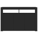 vidaXL fekete tálalószekrény LED-világítással 115,5x30x75 cm