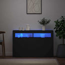 vidaXL fekete tálalószekrény LED-világítással 115,5x30x75 cm