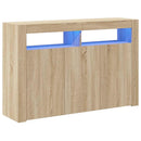 vidaXL sonoma tölgy színű tálalószekrény LED-ekkel 115,5 x 30 x 75 cm