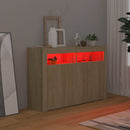 vidaXL sonoma tölgy színű tálalószekrény LED-ekkel 115,5 x 30 x 75 cm