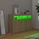 vidaXL sonoma tölgy színű tálalószekrény LED-ekkel 115,5 x 30 x 75 cm