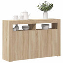 vidaXL sonoma tölgy színű tálalószekrény LED-ekkel 115,5 x 30 x 75 cm