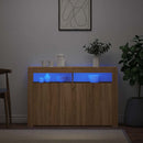 vidaXL sonoma tölgy színű tálalószekrény LED-ekkel 115,5 x 30 x 75 cm