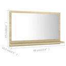 vidaXL sonoma tölgy színű szerelt fa fürdőszobai tükör 60x10,5x37 cm