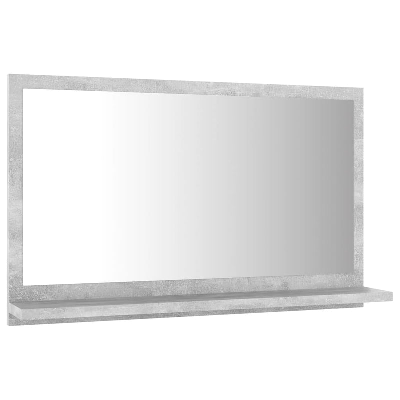 vidaXL betonszürke forgácslap fürdőszobai tükör 60 x 10,5 x 37 cm