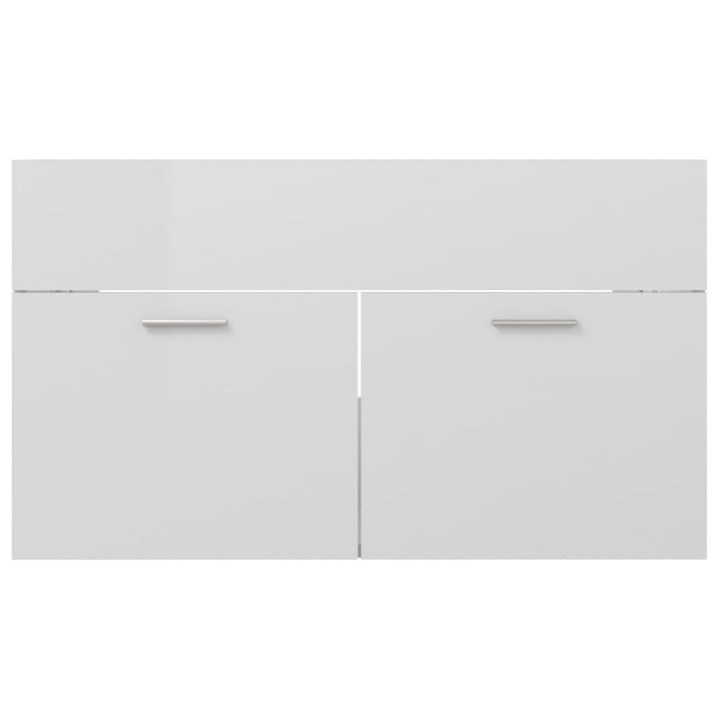 vidaXL magasfényű fehér szerelt fa mosdószekrény 80 x 38,5 x 46 cm